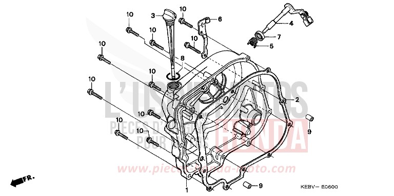 KURBELGEHAEUSEABDECKUNG von CB1300 Super Bold'or ABS EMINENCE RED METALLIC (R227) von 1998